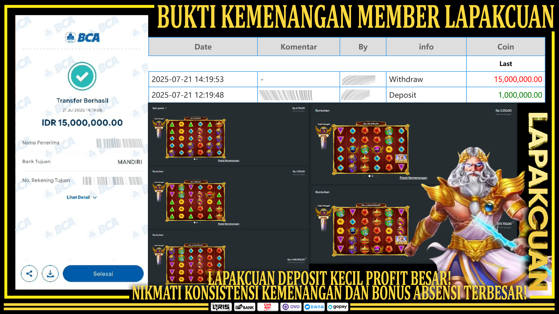 Bonus Hadiah Deposit Pertama 10% Turnover 1x di LAPAKCUAN — Situs Terpercaya & Gampang Menang!