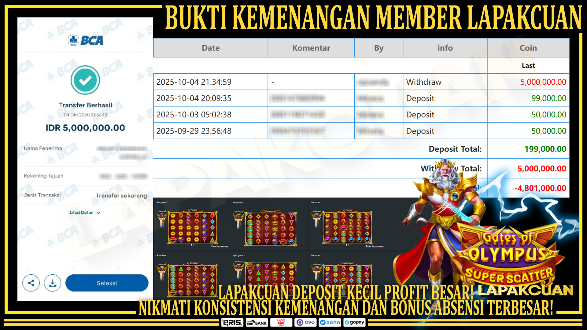 Lapakcuan – Bukti Kemenangan Besar Member Setia | Super Scatter