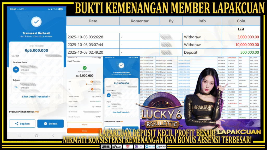 Lapakcuan - Bukti Kemenangan Member Setia | Live Game Lucky6